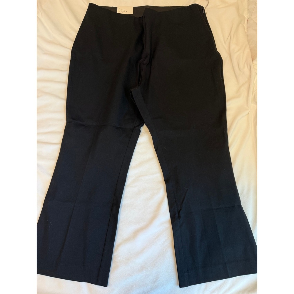A New Day Womens Kick Flare High Rise Stretch Black Pants Size 17R